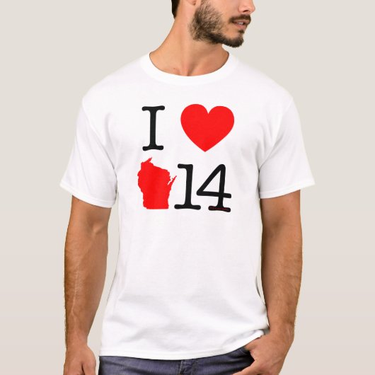 T-shirt I coeur le Wisconsin 14 (Devant)