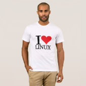 T-shirt I coeur Linux (Devant entier)