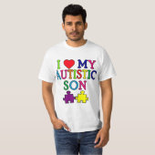 T-shirt I coeur mon fils autiste (Devant entier)