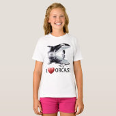 T-shirt I COEUR ORCAS Kids Ringer Shirt (Devant entier)