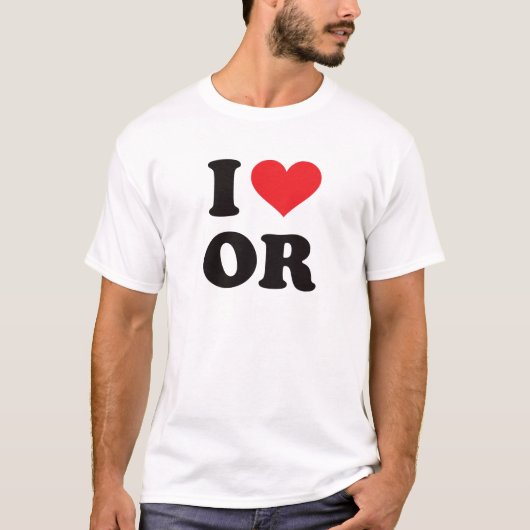 T-shirt I coeur OU - l'Orégon (Devant)