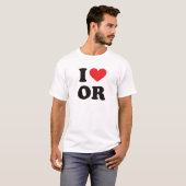 T-shirt I coeur OU - l'Orégon (Devant entier)