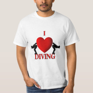 T-shirt I Coeur Plongée Sport T Chemises