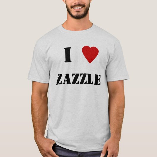 T-shirt I coeur Zazzle (Devant)