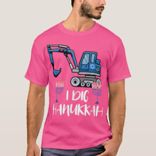 T-shirt I Creg Hanoukka Excavator Construction Machine Lov