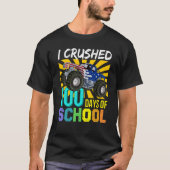 T-shirt I Crushed 100 Days Of School Boys Monster Truck (Devant)