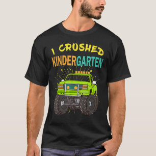 T-shirt I Crushed Kindergarten Graduation Garçons Monster