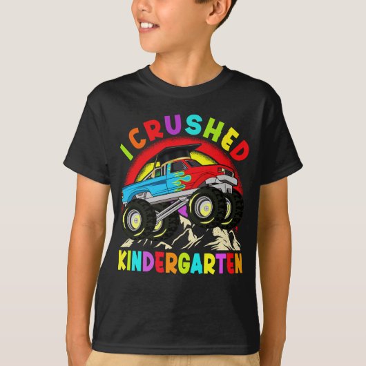 T-shirt I Crushed Kindergarten Monster Truck Graduation (Devant)