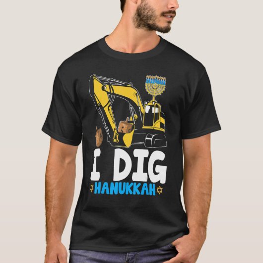 T-shirt I Dig Hanoukka Excavator Construction Kids Boys Ch (Devant)