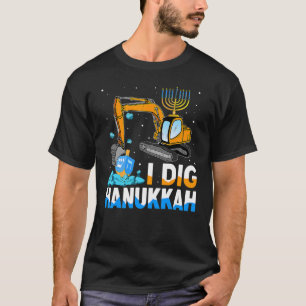 T-shirt I Dig Hanukkah Excavateur Construction Toddler Han