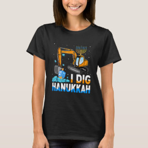 T-shirt I Dig Hanukkah Excavateur Construction Toddler Han