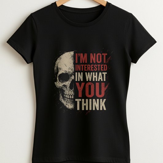 T-shirt I don't care Tee; Fun Bold Skull Statement