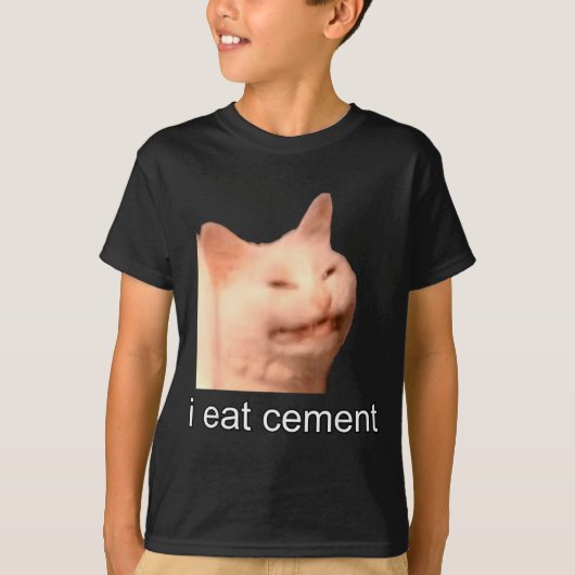 T-shirt I Eat Cement Cursed Cat Funny Oddly Specific Meme (Devant)