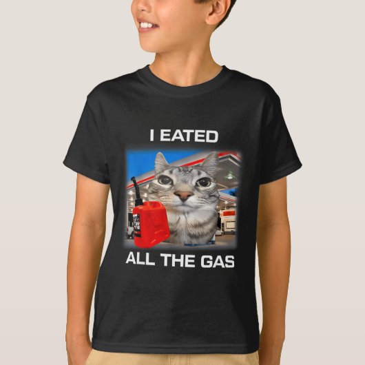 T-shirt I Eated All The Gas Funny Silly Staring Cat Meme G (Devant)