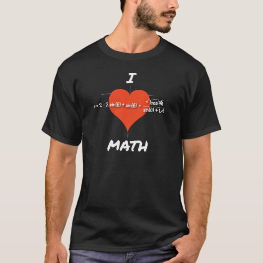 T-shirt I équation de maths de coeur (Devant)