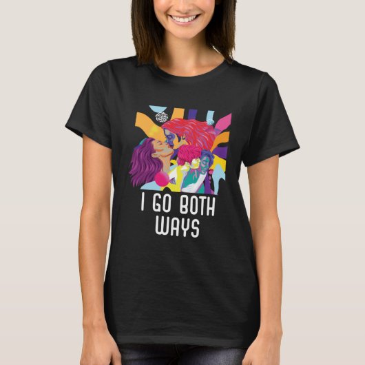 T-shirt I Go Two Ways Bisexual Rainbow Pride Bisexualité (Devant)