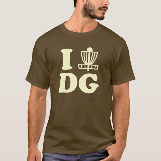 T-shirt I golf de disque de coeur (Devant)