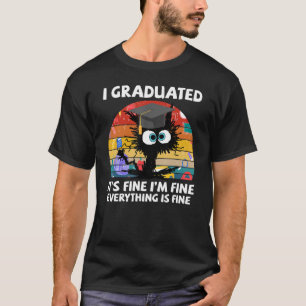 T-shirt I Gradué Rétro Vintage Funny Chat Noir École G