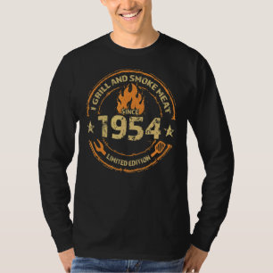 T-shirt I Grill And Smoke Meat Depuis 1954 68th Birthday