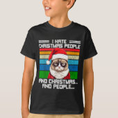 T-shirt I Hate Christmas Holidays Haters Black Uni-adults (Devant)