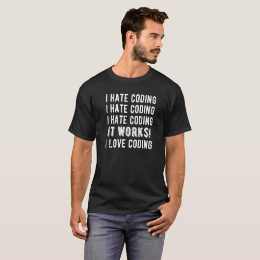 T-shirt I Hate Coding Programmation Développeur Coder Prog (Devant entier)