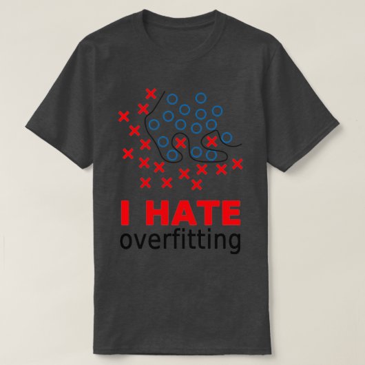T-shirt I hate overfitting  (Design devant)