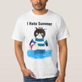 T-shirt I Hate Summer Grumpy Cat in Swimsuit Hate beach (Devant)