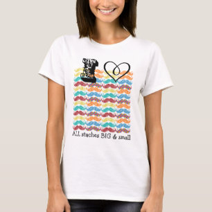 T-shirt I Heart All Staches Grosse et Petite Moustache