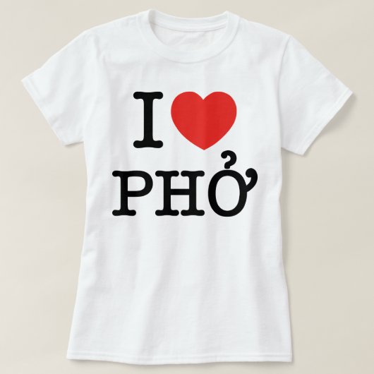 T-shirt I Heart (Amour) Pho (Design devant)