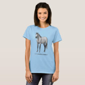 T-shirt I Heart (Amour) Quarter Chevaux Dapper Grey (Devant entier)