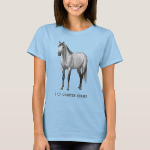 T-shirt I Heart (Amour) Quarter Chevaux Dapper Grey