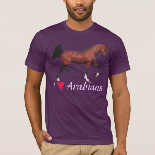 T-shirt I Heart Arabians Love Arabians Horse Art Tee (Devant)