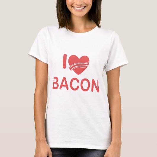 T-shirt I Heart Bacon (Devant)