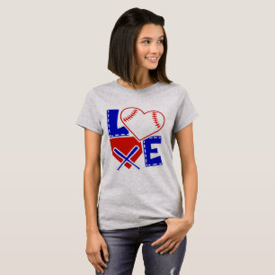 T-shirt I Heart Baseball - I Love Base Ball Bat