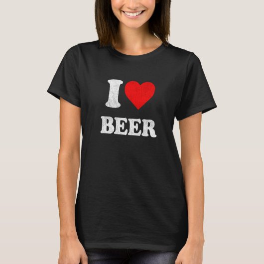 T-shirt I Heart Beer I Love Beer Alcohol Drop 2 (Devant)