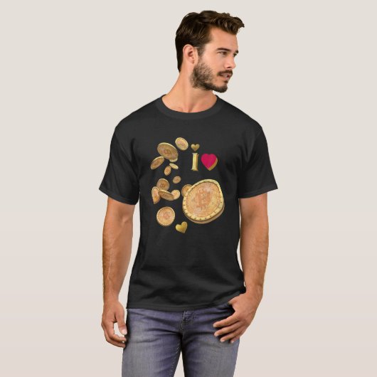 T-shirt I Heart Bitcoin Trader Miner Crypto Meme Coin (Devant entier)