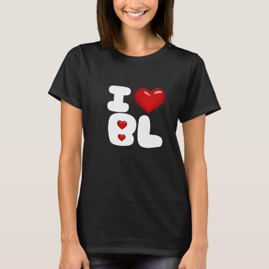 T-shirt I heart bl i love bl design pour fujoshi fudanshi (Devant)