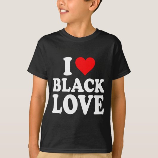 T-shirt I Heart Black Love Cute Matching Couples African A (Devant)