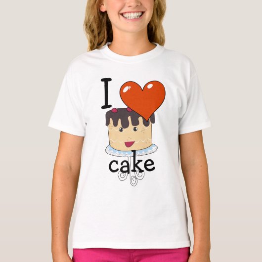 T-shirt I Heart Cake I Love Cake (Devant)