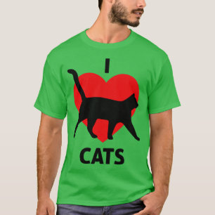 T-shirt I heart cats Idéal pour les propriétaires de chats