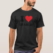 T-shirt I Heart Charlie Prénom I Love Personnalisé Stu (Devant)