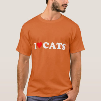 T-shirt I heart Chats I love Chats mignon coeur rouge Chat