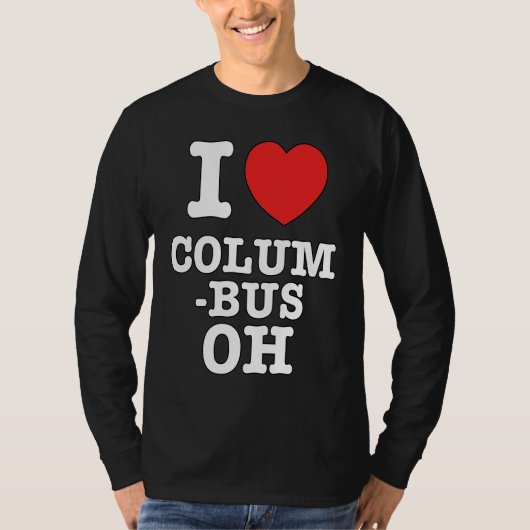 T-shirt I Heart Columbus Ohio, OH Love (Devant)
