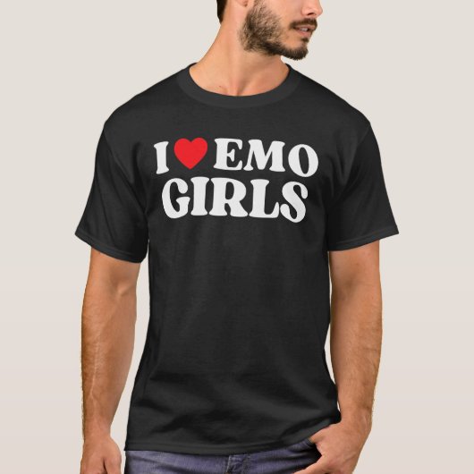 T-shirt I Heart Emo Girls Citer Red Heart Emo Girl Style (Devant)