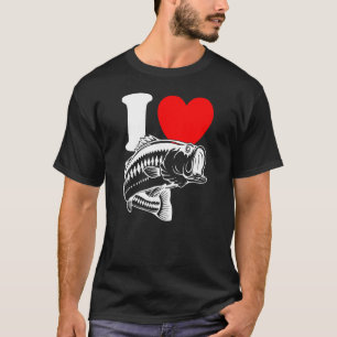 T-shirt I Heart Fish - Mignonne I Lote Fishing, Bass Fishi
