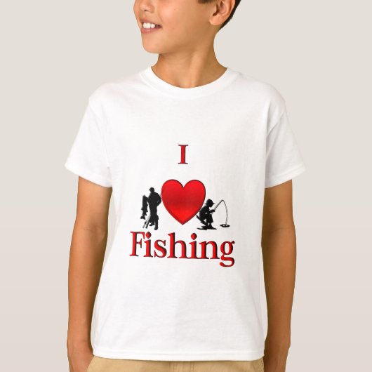 T-shirt I Heart Fishing (Devant)