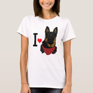 T-shirt I Heart German Shepherd J'aime Shepards