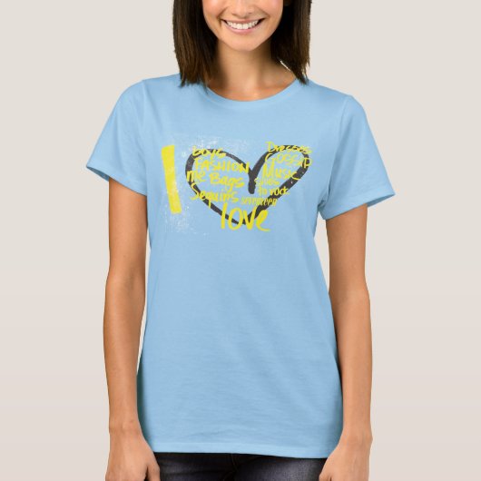 T-shirt I Heart Graffiti Jaune (Devant)