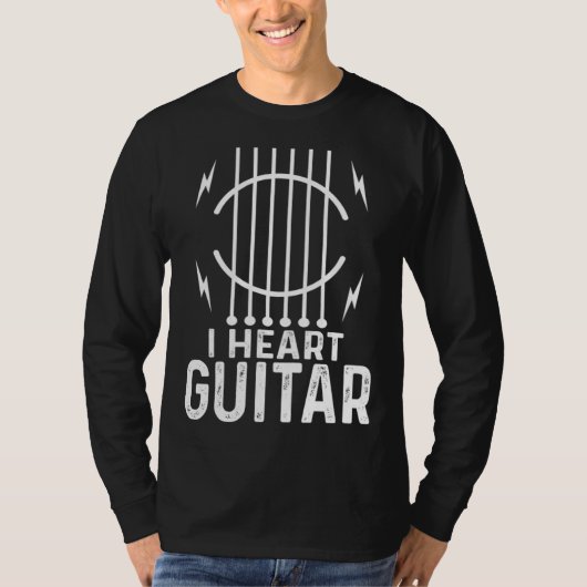T-shirt I Heart Guitar   Guitarist (Devant)