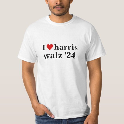 T-shirt i heart harris walz président des élections de 202 (Devant)